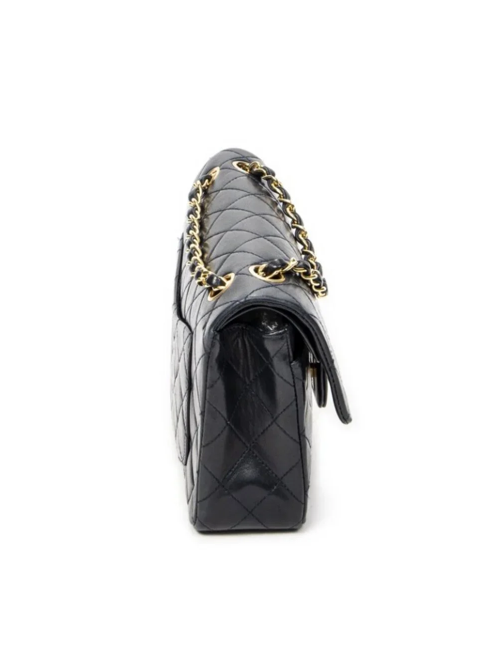 Chanel Quilted Double Flap Navy Lambskin Leather